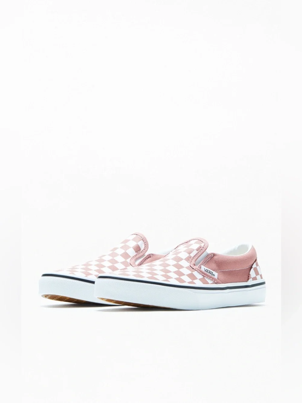 Vans Classic Slip-On mauve pink & white checkerboard unisex sneakers